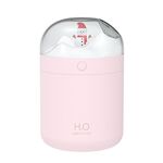 Umidificatore da tavolo a forma di pupazzo di neve da 500 ml, USB, grande capacità, luce ambientale colorata, umidificatore d'aria (粉色)