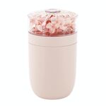 Umidificatore d'aria a forma di fiore da 230 ml, umidificatore per auto con luce ambientale colorata (rosa)