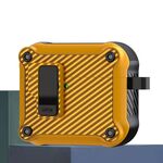 Per AirPods 4 Custodia protettiva per auricolari con interruttore automatico magnetico in fibra di carbonio (giallo)