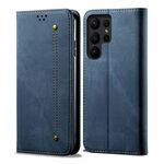 Per Samsung Galaxy S24 Ultra 5G Denim Texture Casual Style Custodia in Pelle Flip Orizzontale (Blu)