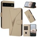 Per Google Pixel 6 Custodia per telefono in pelle con fibbia a motivo triangolare (oro)