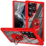 Per Samsung Galaxy S25 Ultra 5G TPU + PC Lens Protection Custodia per telefono con supporto ad anello (rosso)