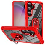Per Samsung Galaxy S25+ 5G TPU + PC Lens Protection Custodia per telefono con supporto ad anello (rosso)