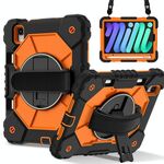 Per iPad mini 2024 / mini 6 Custodia per tablet PC ibrida in silicone con robot a colori contrastanti (nero arancione)