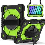 Per iPad mini 2024 / mini 6 Custodia per tablet PC ibrida in silicone con robot a colori contrastanti (nero giallo verde)