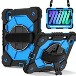 Per iPad mini 2024 / mini 6 Custodia per tablet PC ibrida in silicone con robot a colori contrastanti (nero blu)