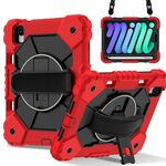 Per iPad mini 2024 / mini 6 Custodia per tablet PC ibrida in silicone con robot a colori contrastanti (rosso nero)