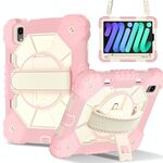 Per iPad mini 2024 / mini 6 Custodia per tablet PC ibrida in silicone con robot a colori contrastanti (oro rosa beige)