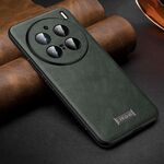 Per vivo X200 Pro SULADA Custodia antiurto in TPU + pelle fatta a mano per telefono (verde)