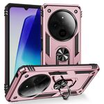 Per Redmi 14C 4G Custodia antiurto in TPU + PC con supporto (oro rosa)