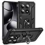 Per Xiaomi 14T Pro Custodia antiurto in TPU + PC con supporto (nero)