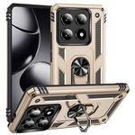 Per Xiaomi 14T Pro Custodia antiurto in TPU + PC con supporto (oro)