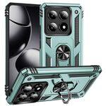 Per Xiaomi 14T Pro Custodia antiurto in TPU + PC con supporto (verde scuro)