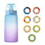Bottiglia d'acqua aromatizzata profumata da 600 ml, a prova di perdite, per sport all'aria aperta, con 7 cialde di aromi, bottiglia per bevande fredde (blu)
