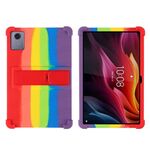 Per Lenovo Tab K11 Plus Custodia protettiva antiurto in silicone per tablet con supporto (colore arcobaleno)