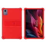 Per Lenovo Tab K11 Plus Custodia protettiva antiurto in silicone per tablet con supporto (rosso)