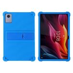 Per Lenovo Tab K11 Plus Custodia protettiva antiurto in silicone per tablet con supporto (blu)
