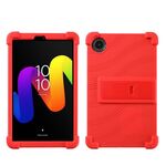 Per TCL Tab 8 Gen 2 Custodia protettiva antiurto in silicone per tablet con supporto (rosso)