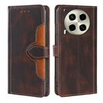 Per Tecno Camon 30 Custodia in pelle con fibbia magnetica Skin Feel (marrone)
