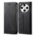 Per OPPO Find X8 Denim Texture Casual Style Custodia in pelle con flip orizzontale (nero)