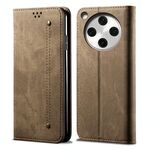 Per OPPO Find X8 Pro Denim Texture Casual Style Custodia in pelle con flip orizzontale (cachi)