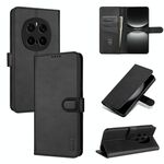 Custodia per telefono in pelle di vitello con texture a vibrazione per Honor Magic7 Pro AZNS (nero)