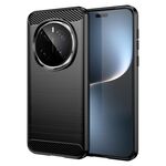 Custodia per telefono in TPU con texture spazzolata in fibra di carbonio per Honor Magic7 Pro (nero)