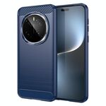 Custodia per telefono in TPU con texture spazzolata in fibra di carbonio per Honor Magic7 Pro (blu)