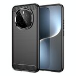 Custodia per telefono in TPU con texture spazzolata in fibra di carbonio per Honor Magic7 (nero)