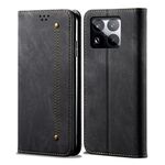 Per Xiaomi 15 Pro Denim Texture Casual Style Custodia in pelle con flip orizzontale (nero)