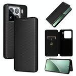 Per Xiaomi 15 Custodia per telefono in pelle con texture in fibra di carbonio (nero)