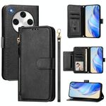 Per OPPO Find X8 Pro Multi-Card Slots Zipper Wallet Custodia in pelle per telefono (nero)