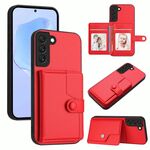 Per Samsung Galaxy S22+ 5G Button Card Bag RFID Custodia antifurto per telefono (rosso)