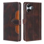 Per Redmi 13 4G Custodia in pelle con fibbia magnetica Skin Feel (marrone)
