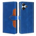 Per Redmi 13 4G Custodia in pelle con fibbia magnetica Skin Feel (blu)