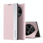 Per Xiaomi Redmi 14C Custodia per telefono in pelle adsorbimento elettrolitica laterale (rosa)