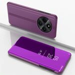 Per Xiaomi Redmi 14C 4G Custodia per telefono in pelle con specchio placcato orizzontale con supporto (viola)