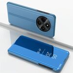Per Xiaomi Redmi 14C 4G Custodia per telefono in pelle con specchio placcato orizzontale con supporto (blu)