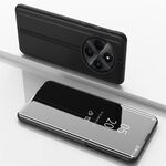 Per Xiaomi Redmi 14C 4G Custodia per telefono in pelle con supporto a specchio orizzontale placcato (nero)