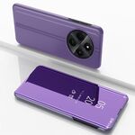 Per Xiaomi Redmi 14C 4G Custodia per telefono in pelle con specchio placcato orizzontale con supporto (viola blu)