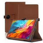 Per TCL Nxtpaper 14 Custodia per tablet in pelle con texture della pelle All Inclusive da 14,3 pollici (marrone scuro)
