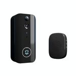 DoorBell i9 Videocamera per campanello wireless, visione notturna, rilevamento del movimento, citofono bidirezionale (nero)