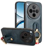 Per OPPO Find X8 Custodia per telefono in pelle con cinturino posteriore (blu)