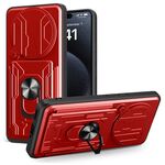 Per Redmi Note 14 Pro+ 5G Custodia per telefono scorrevole Camshield TPU+PC con slot per schede (rosso)