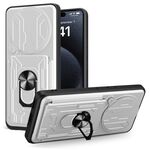 Per Redmi Note 14 Pro+ 5G Custodia per telefono scorrevole Camshield TPU+PC con slot per schede (bianco)