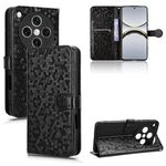 Per OPPO Find X8 Pro Custodia per telefono in pelle con trama a nido d'ape (nero)