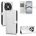 Per OPPO Find X8 Pro Custodia per telefono in pelle con trama a nido d'ape (argento)