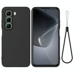 Per Infinix Hot 50 Pro+ 4G Custodia per telefono antiurto in silicone liquido a tinta unita con copertura totale (nero)