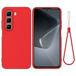 Per Infinix Hot 50 Pro 4G Custodia per telefono antiurto in silicone liquido a tinta unita con copertura totale (rosso)