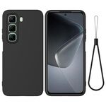 Per Infinix Hot 50 Pro 4G Custodia per telefono antiurto in silicone liquido a tinta unita con copertura totale (nero)
